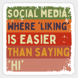 Sarcasm on Social Media - Truth with a Twist - Retro Style Sticker